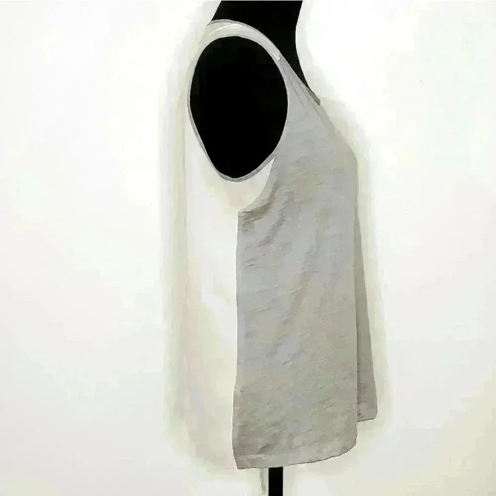 J BRAND ZHAO TANK GREY ROUND NECK TOP SIZE MEDIUM